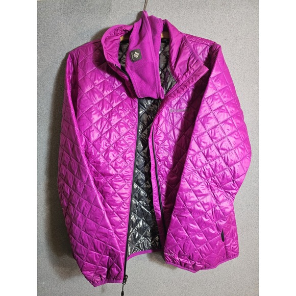 Columbia Jackets & Blazers - Columbia Womens Jacket L Heat Shield Advanced Repellency PurpleCoat W/ Head Band